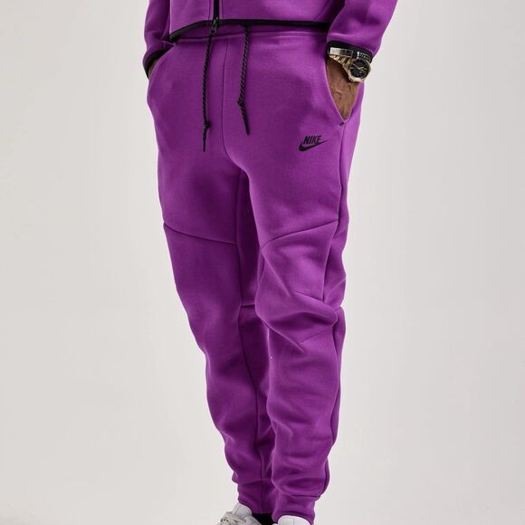 Nike Sportswear Tech Fleece Men’s Size XL Bold Berry Purple Black Jogger Pants - Picture 1 of 8